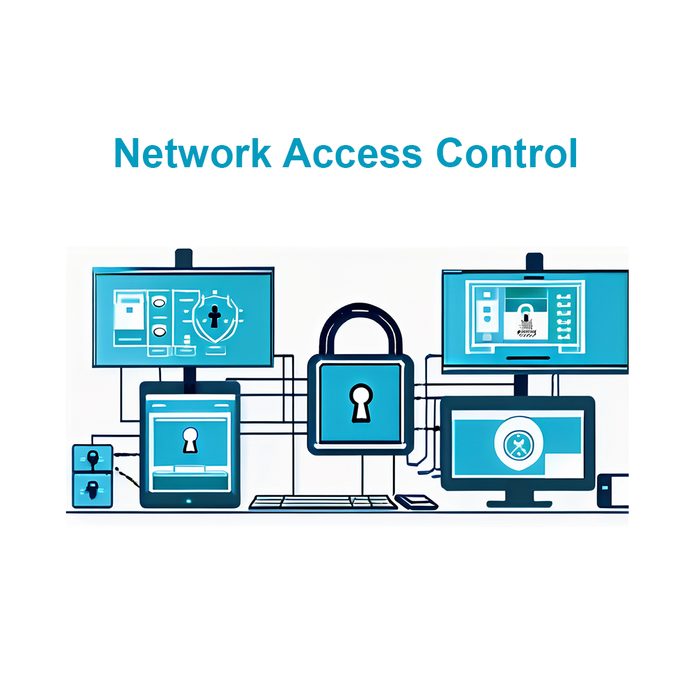 a white image with a schematic view of network- beyond the image written network access control