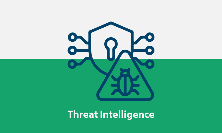 «آیکون امنیت سایبری و هشدار بدافزار برای معرفی سرویس Threat Intelligence»