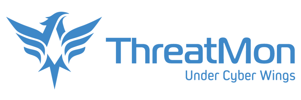 لوگوی ThreatMon با نماد پرنده و عبارت Under Cyber Wings