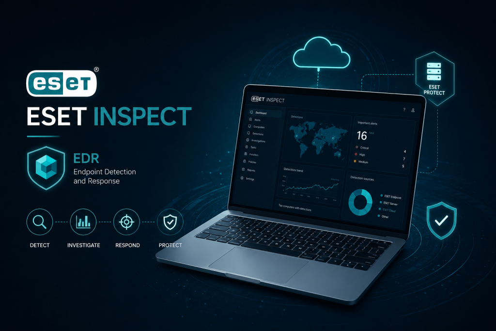 راهکار ESET Inspect برای مانیتورینگ Endpointها، شناسایی تهدیدات پیشرفته و مدیریت رخدادهای امنیتی در کنار ESET PROTECT