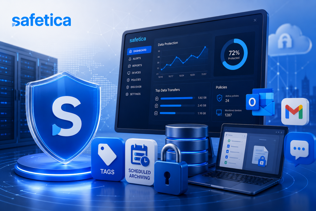 قابلیت‌های جدید Safetica DLP 11.30.28 شامل User-applied Tags، Scheduled Archiving و بهبود امنیت ایمیل سازمانی